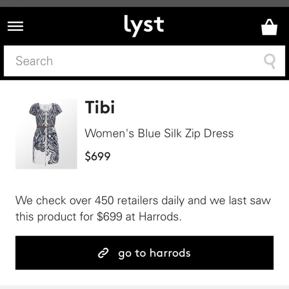 TIBI Blue Silk Zip Dress - Picture 7 of 7